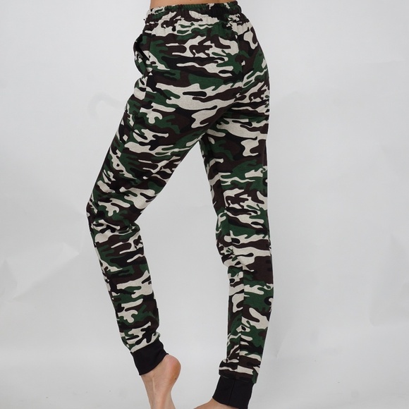 Camouflage Drawstring Jogger Sweatpants Pockets - Picture 2 of 4